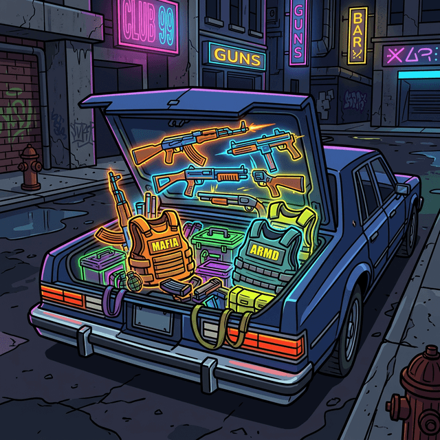 Where do I buy guns, vests, and thugs?